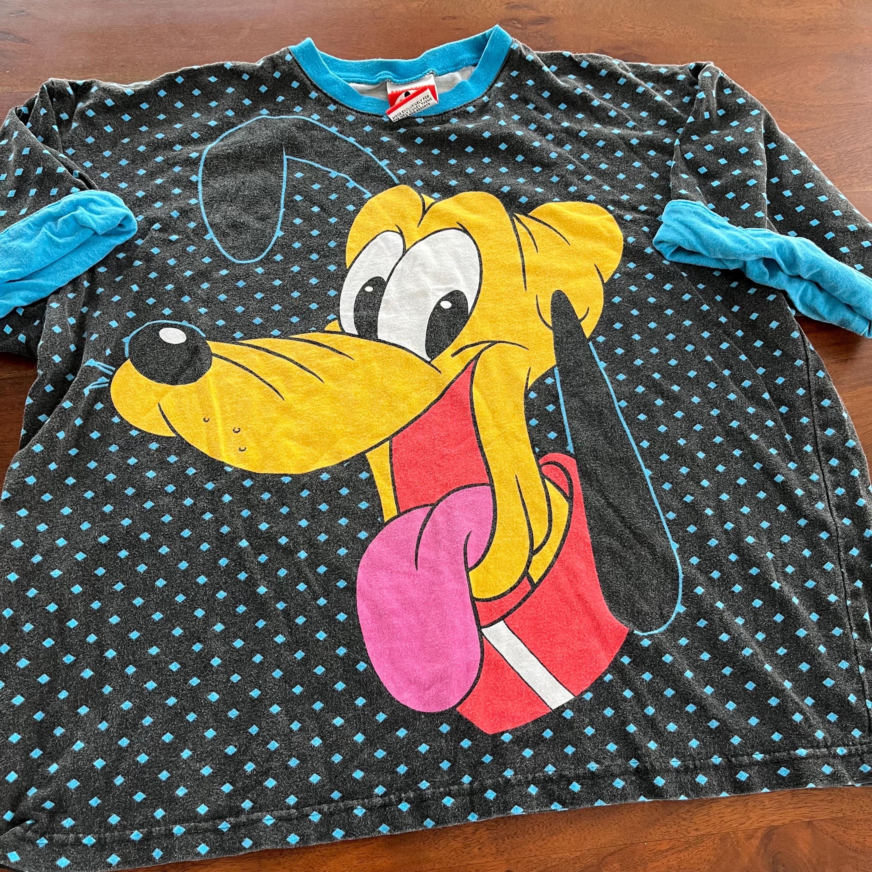ヴィンテージ ディズニー プルート オールオーバープリント Tシャツ 