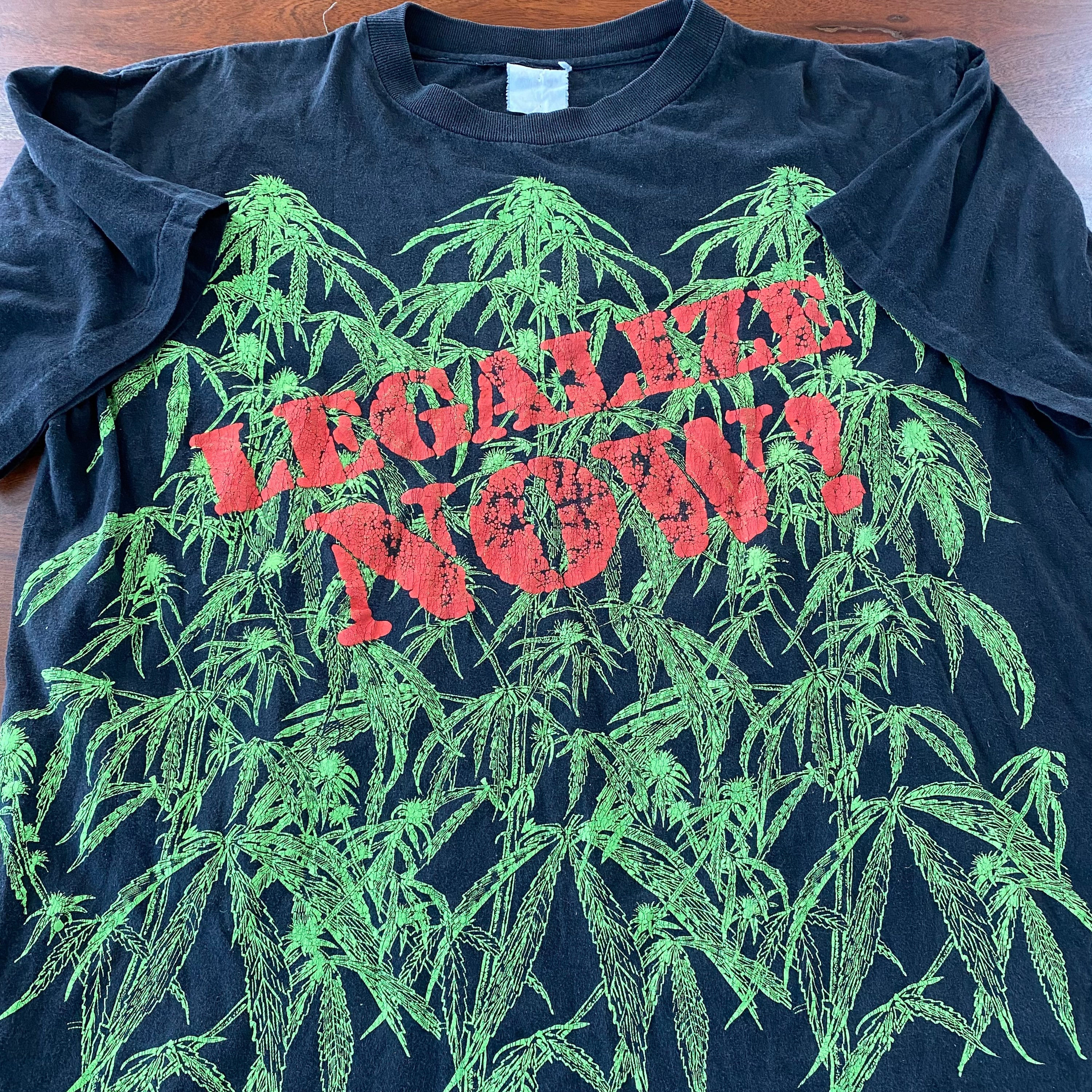 RARE Vintage All Over Print Legalize Now! Weed Mary Jane T RARE Vintage All Over Print Legalize Now! Weed Mary Jane T