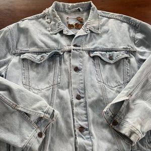 Vintage Thrashed and Worn Levi’s Light Denim Jean Jacket Made in Canada