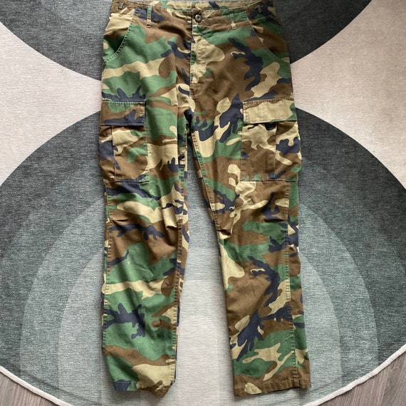 Vintage Woodland camouflage Military Issue Pants … - image 3