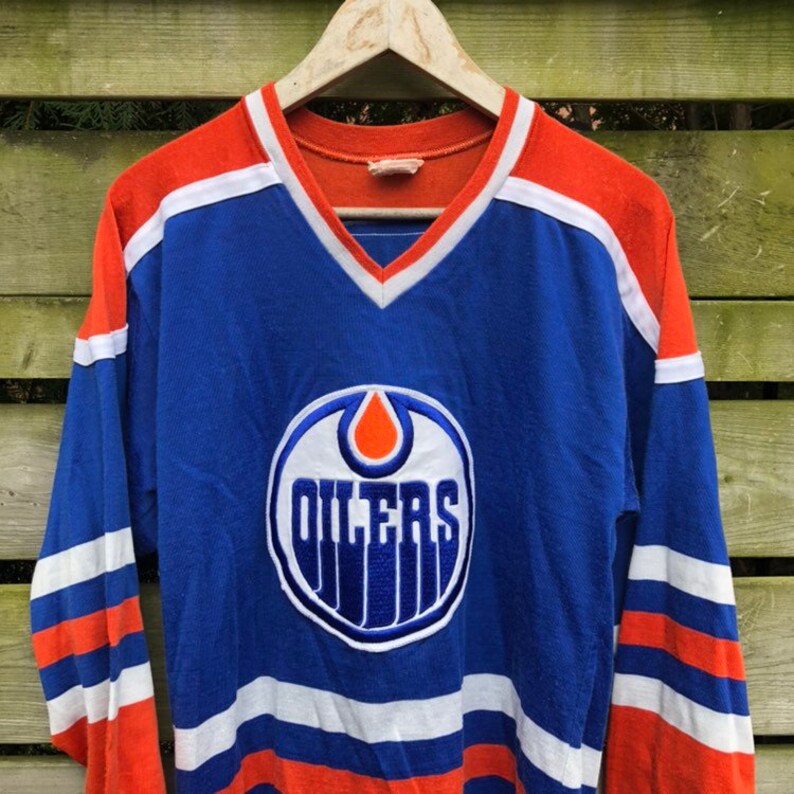 Vintage 80s Edmonton Oilers Hockey Jersey Etsy