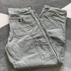 Vintage Dickies Carpenter Pants in Olive Green 34x32