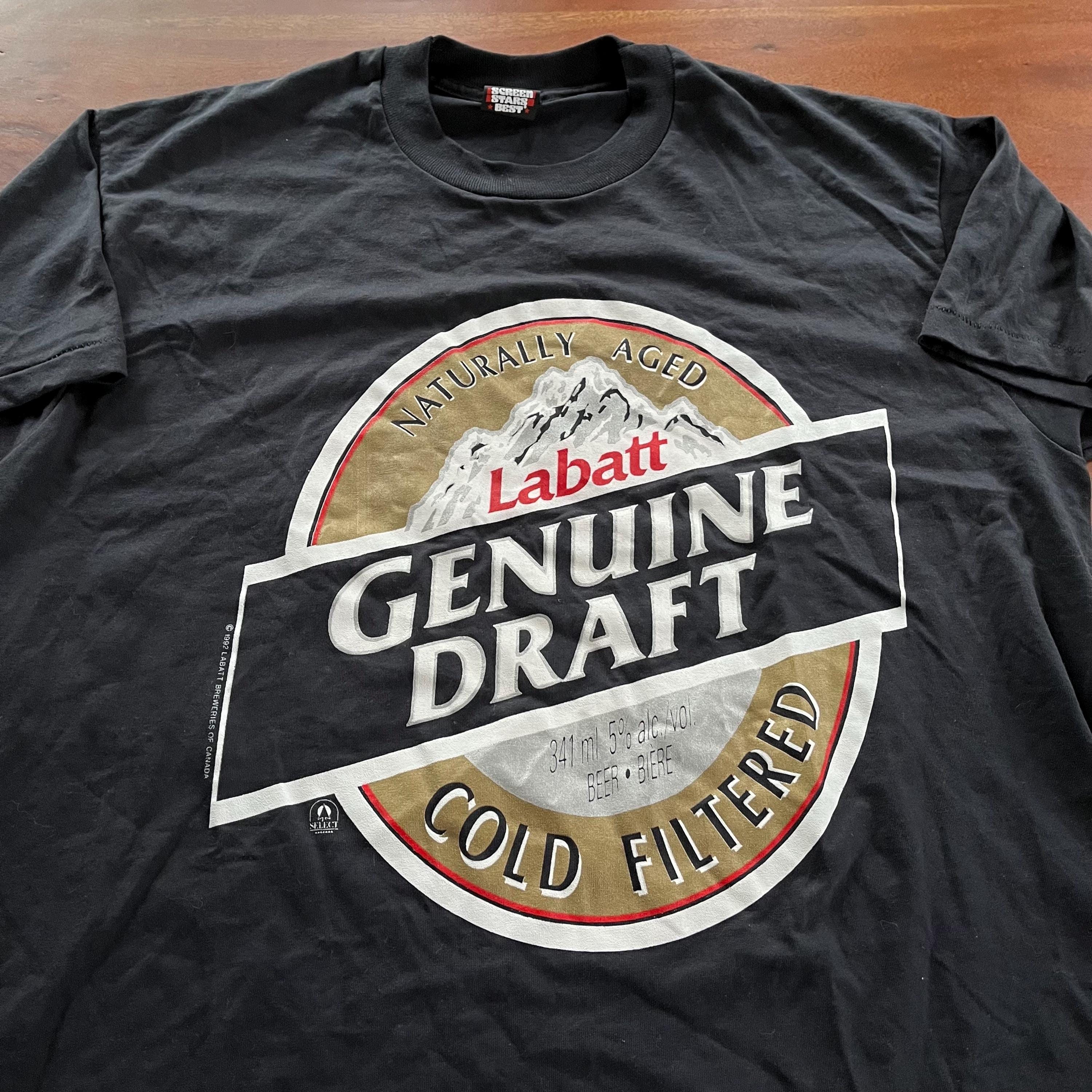 Maglietta vintage Labatt's Genuine Drank Beer del 1992, realizzata