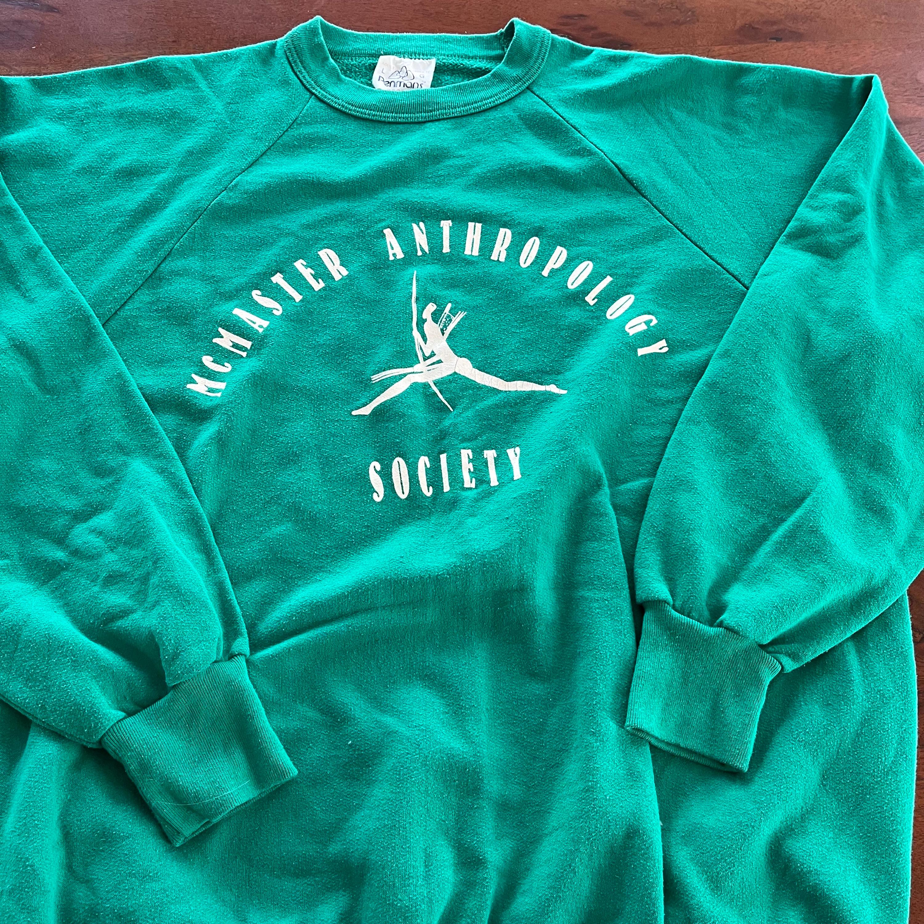 Vintage 80s Mcmaster University Anthropology Society Crewneck Sweater Made in Canada Etsy Canada