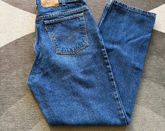 Vintage Levis 619 Orange Tab Dark Blue Jeans 32 x 30 Made in Canada
