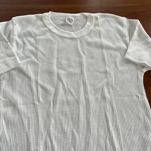 Vintage Deadstock Waffle Thermal Blank T-shirt Made in Canada