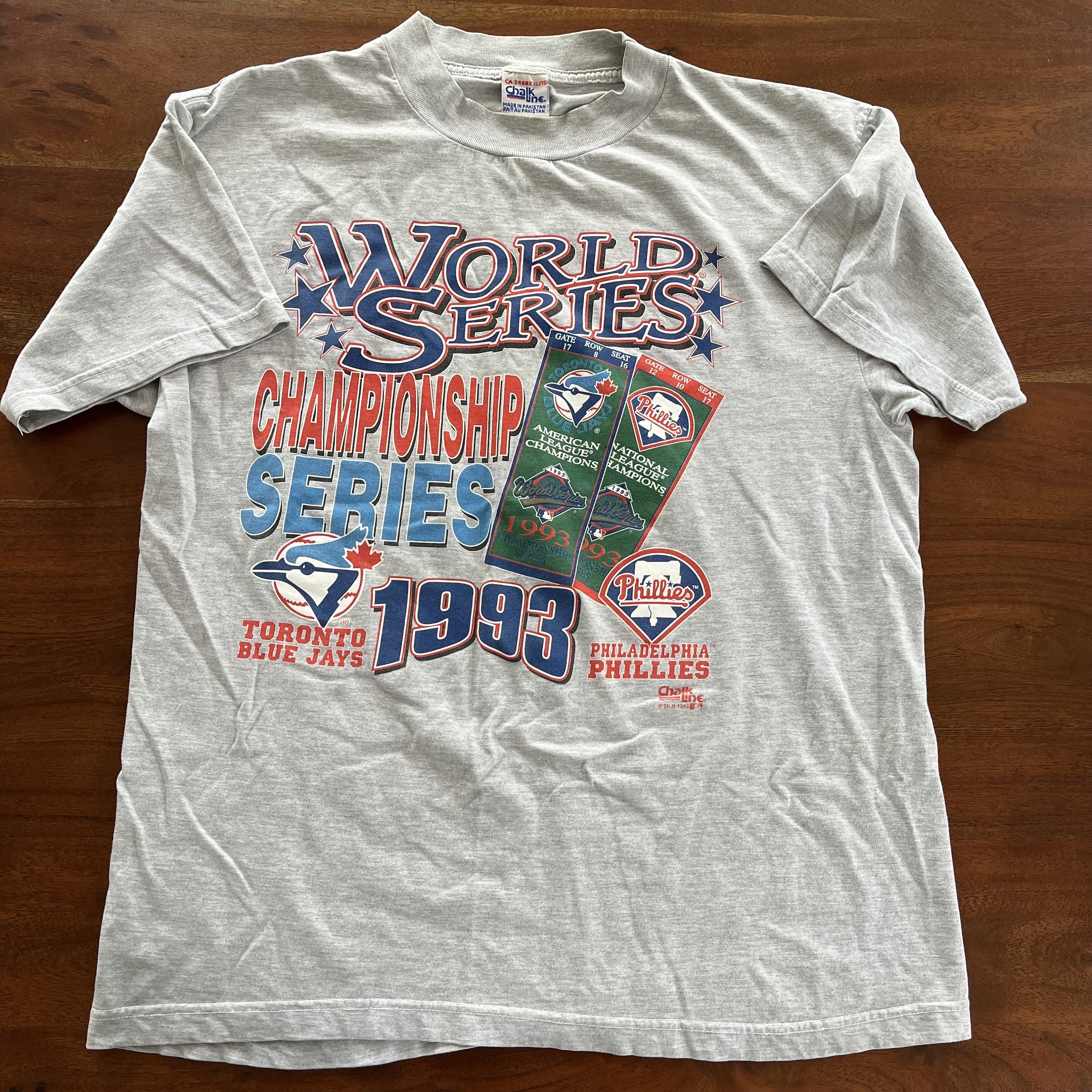 90s chalk line MLB World Series ラガーシャツ Vintage 1993 Toronto Blue Jays Chalk Line T-shirt - Etsy Canada