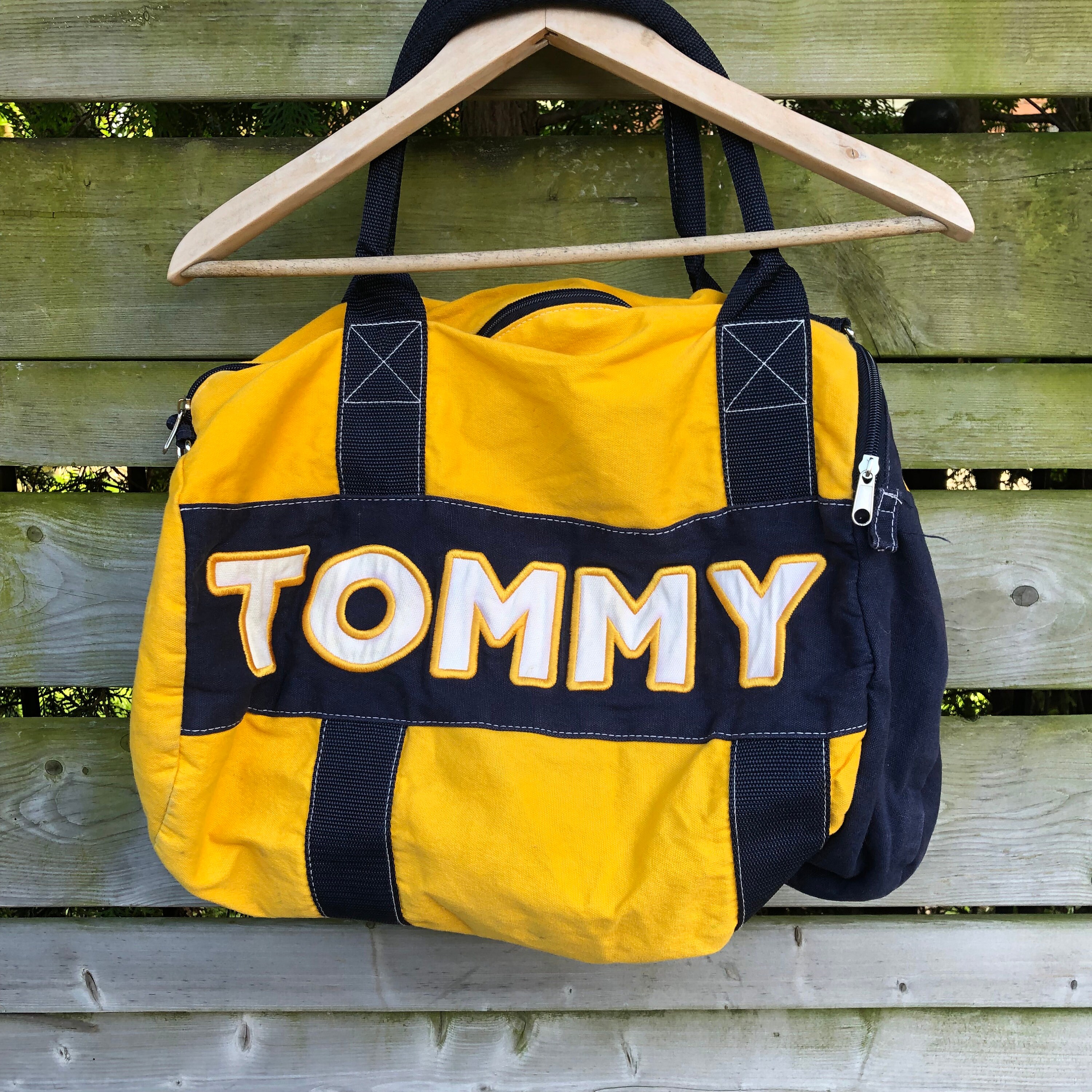 vintage tommy hilfiger duffle bag