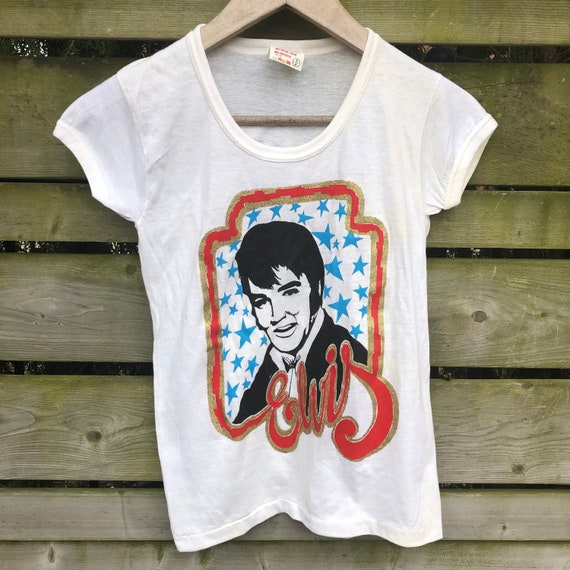RARE Vintage 70s Elvis Ringer T-shirt