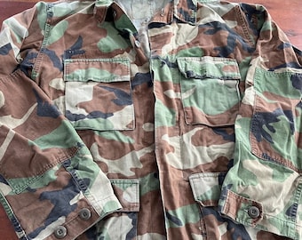 Vintage Woodland Camouflage Army Jacket