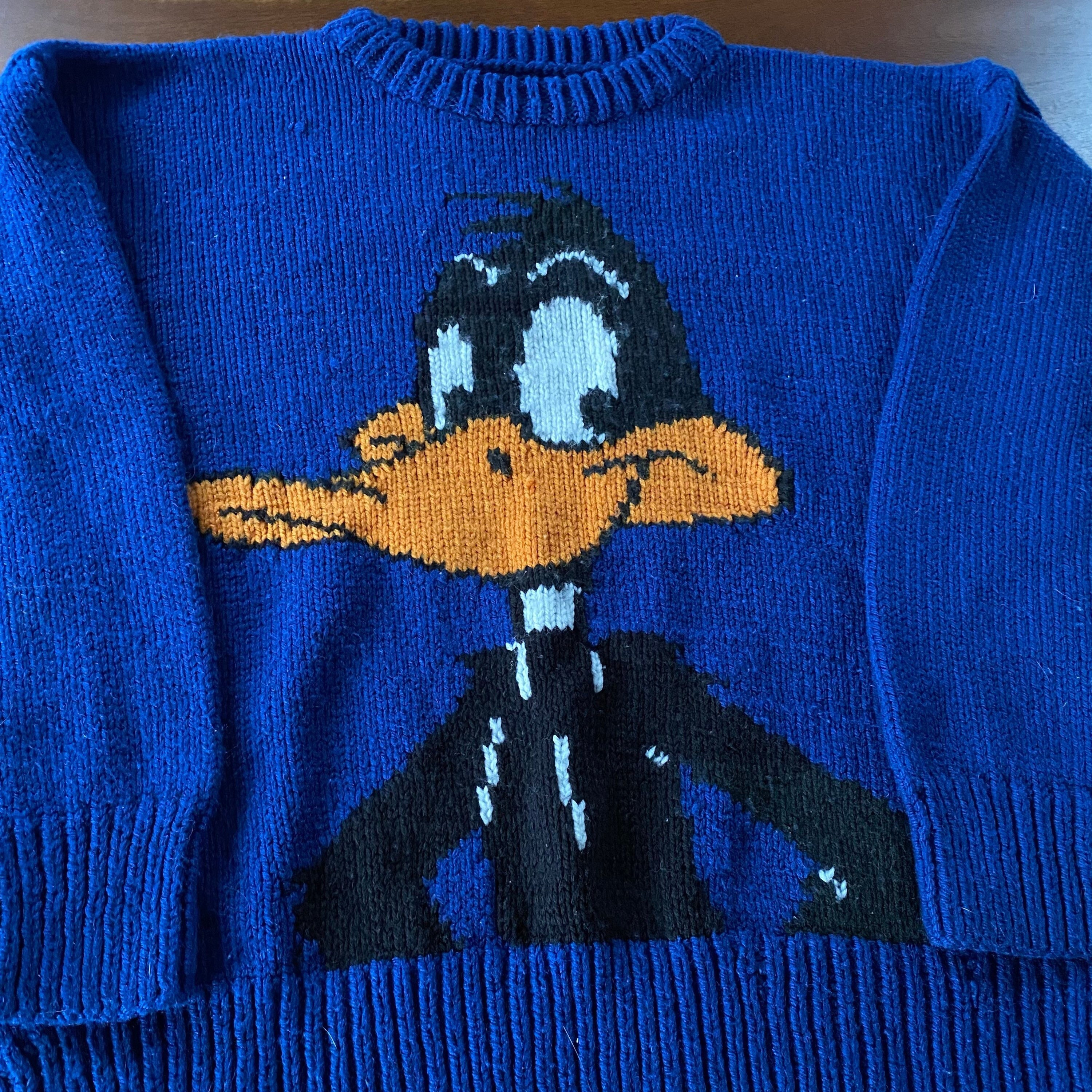 Vintage 90s Daffy Duck JC de Castelbajac Looney Tunes Ski Sweater