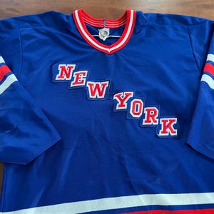 Vintage 80s New York Rangers CCM Hockey Jersey Made in Canada