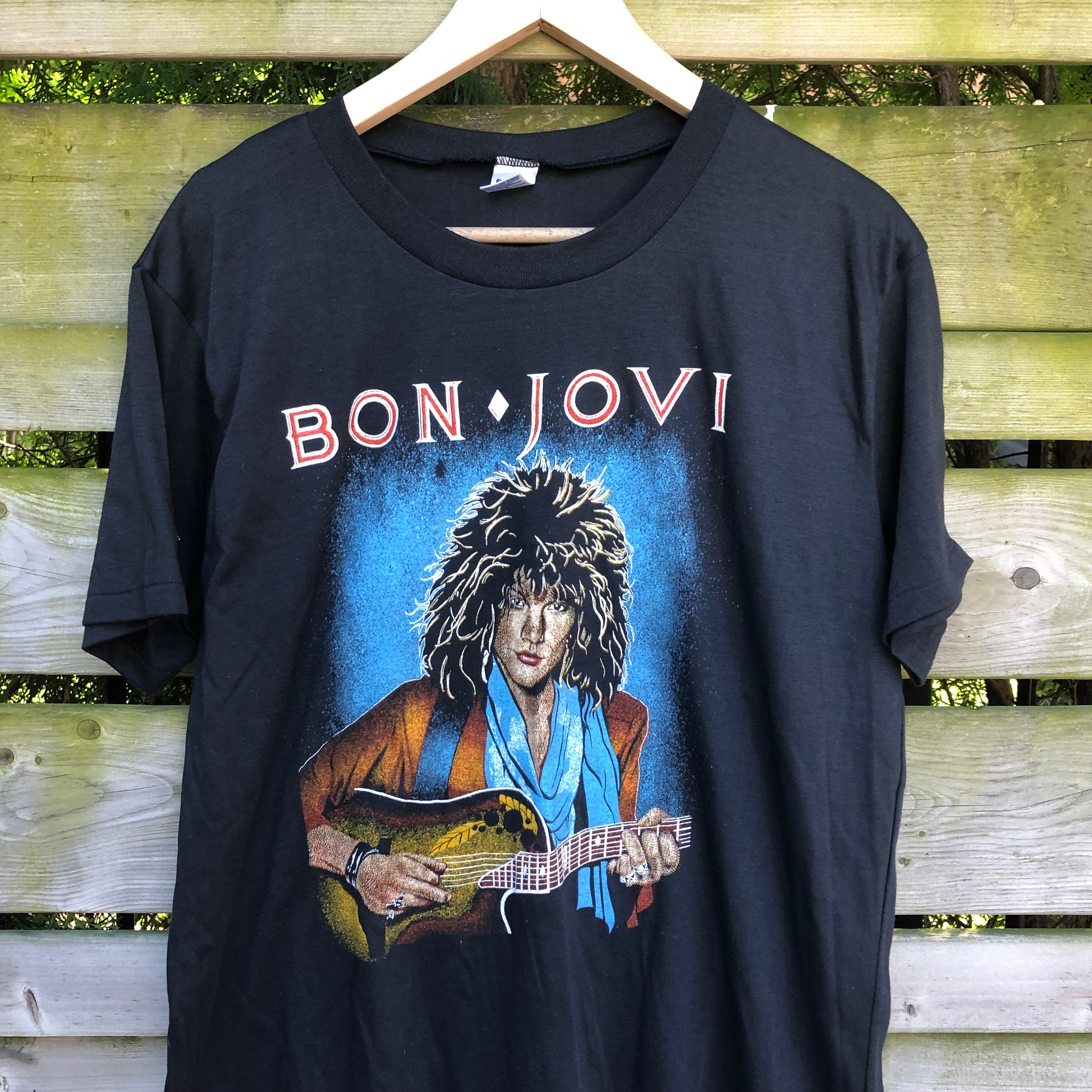 Vintage 80's Bon Jovi camiseta New Old Stock | Etsy México