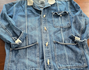 Vintage Denim Jean Long Chore Jacket