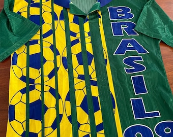 Camiseta de fútbol/fútbol vintage del equipo de Brasil de 1998