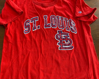 T-shirt campione vintage St. Louis Cardinals a punto singolo realizzata negli Stati Uniti
