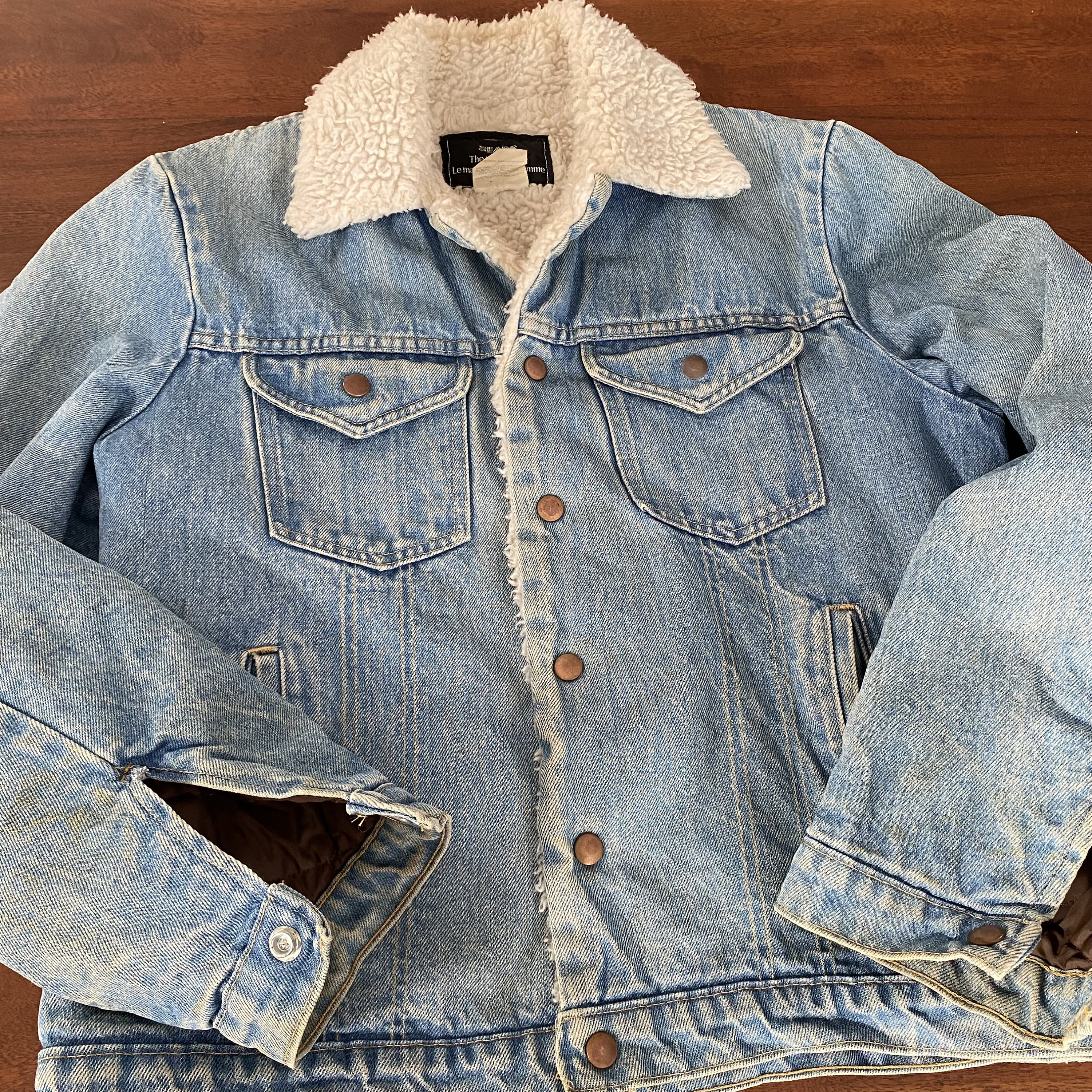 Womens Fleece Lined Denim Jacket Winter Warm Sherpa Lapel Jean Jacket Coats  Vintage Button Long Sleeve Trucker Jacket Coat