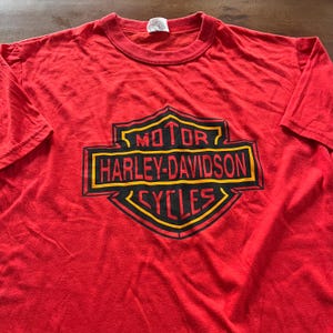 Vintage jaren 80 Harley Davidson biker-T-shirt gemaakt in Canada
