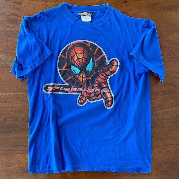 スパイダーマン spider man 2000年代ヴィンテージ Tシャツ Vintage 2001 Changes SPIDER MAN Marvel Button Up Graphic All