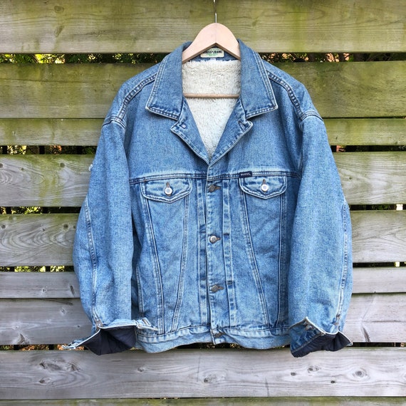 guess sherpa denim jacket