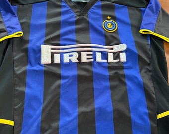 Vintage Inter Milan Pirelli Fußball Trikot Größe L