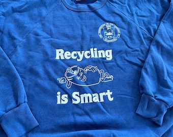 Vintage "Recycling is Smart" Crewneck Sweater, Made in Canada