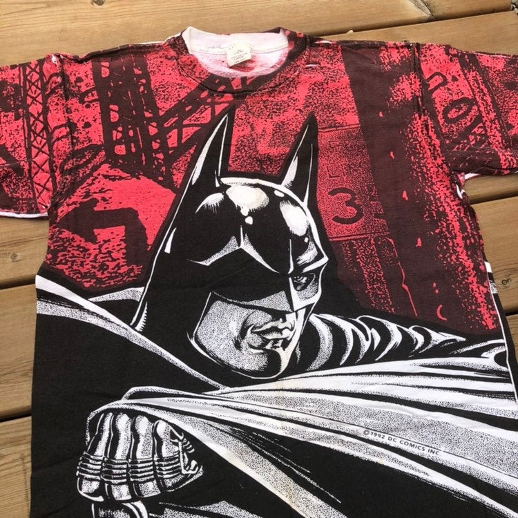 DC Graphic Norway Comics Print Etsy Batman - T-shirt Vintage Allover 1992