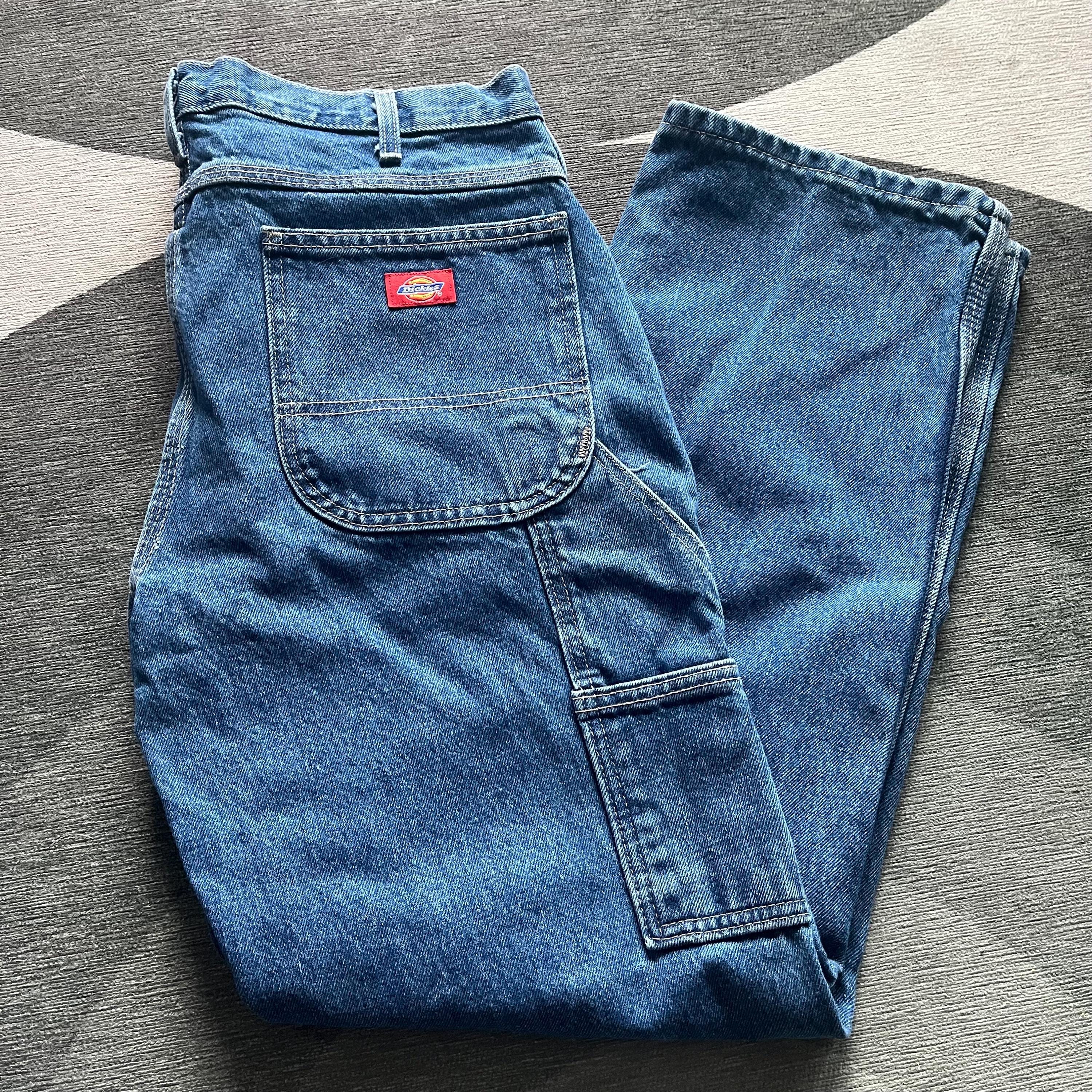 Pantalon De Travail Dickies Duck Denim Taille 42x30 - Vert Olive - Occasion Très Bon état
