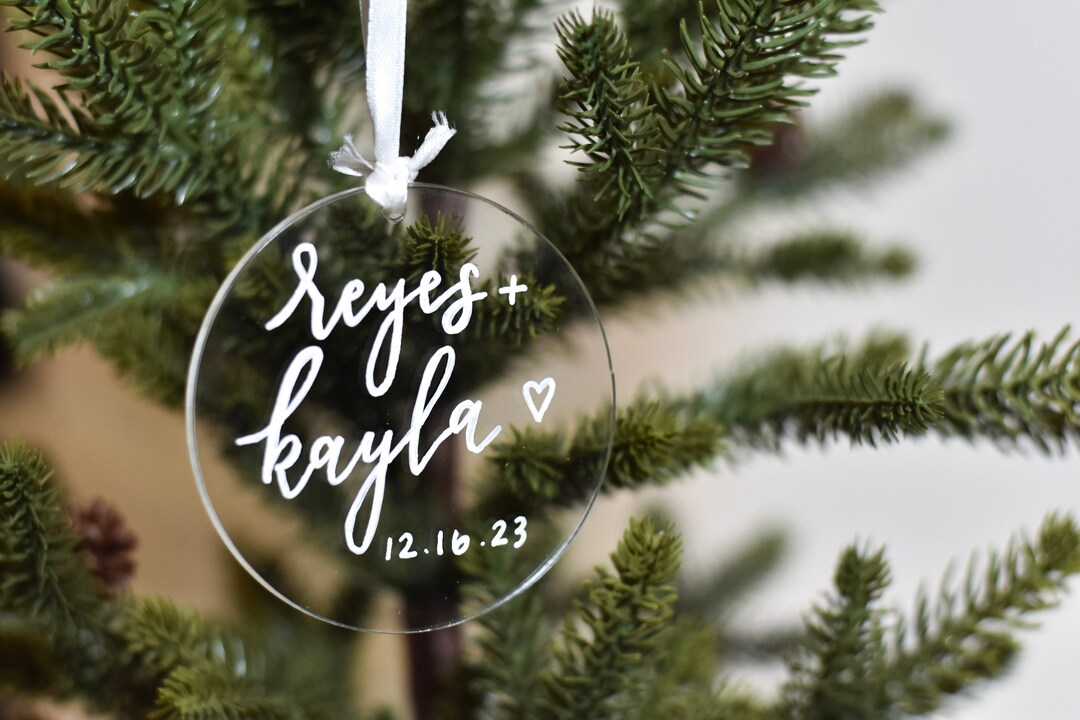 Couples Christmas Ornament Anniversary Gift Personalized Couple Names ...
