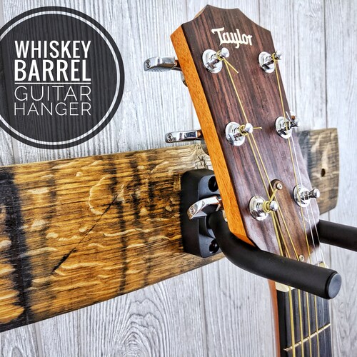 Whiskey Barrel Stave Wall Mount Guitar Holder Whiskey Barrel Etsy
