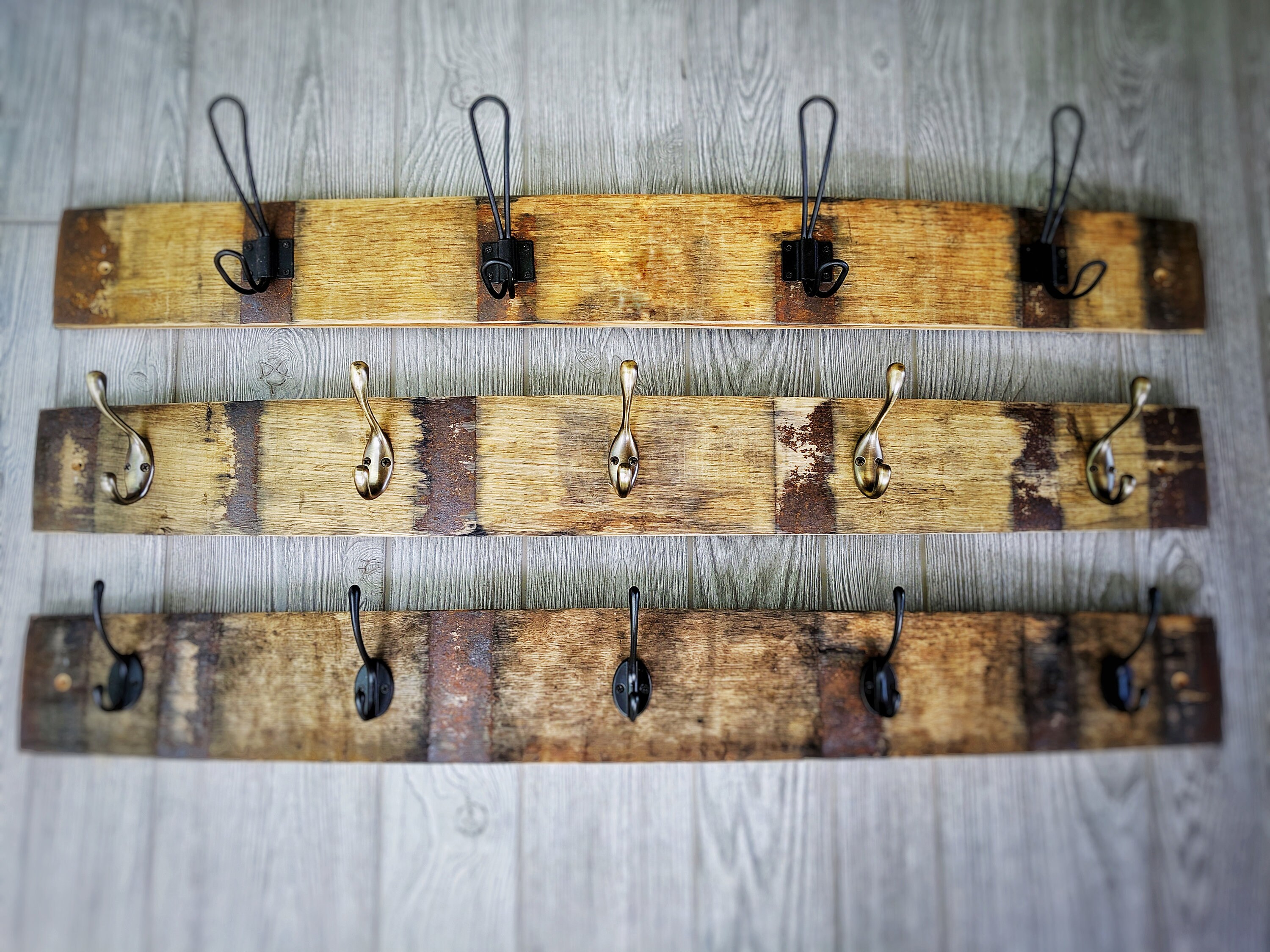 Bourbon Barrel Coat Rack Bourbon Stave Coat Rack Whiskey Etsy
