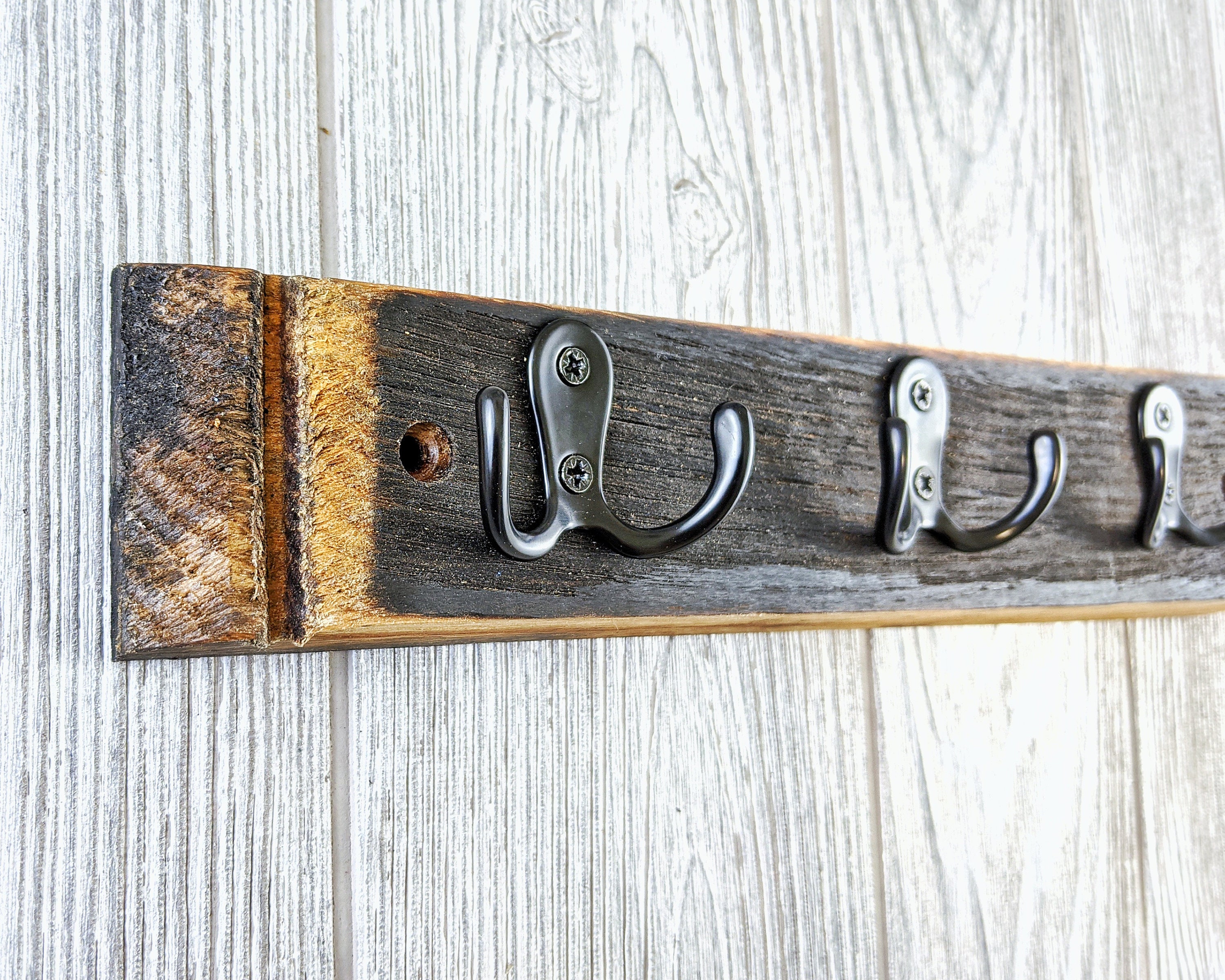 Whiskey Barrel Wall Key Holder Key Hooks Made From Whiskey Etsy
