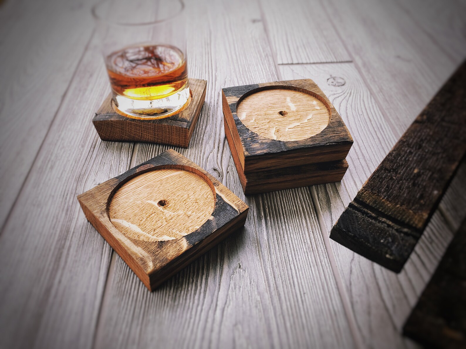 Whiskey Coasters Whiskey Barrel Stave Coasters Coaster Set Etsy