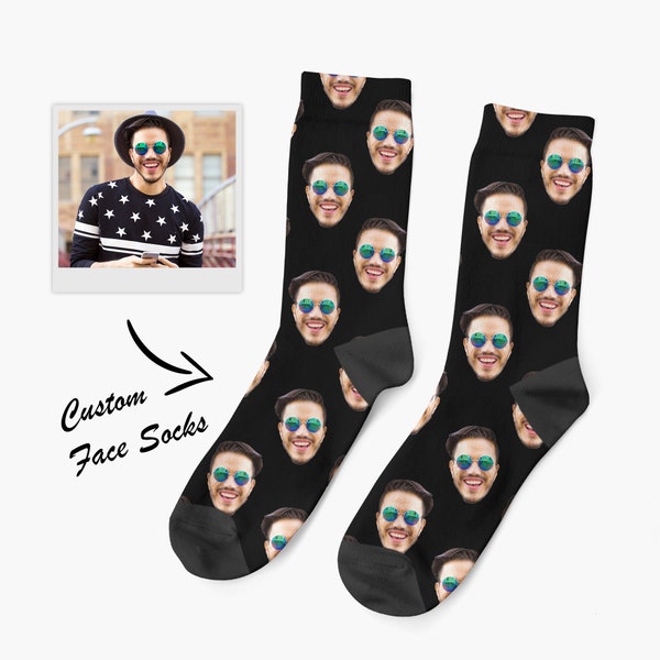 Husband Gift - Personalized Face Socks - Unique Birthday or Anniversary Surprise - Custom Photo Gift for Husbands