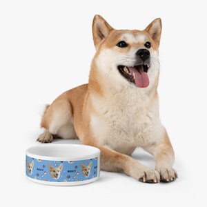 Personalised Custom Pet Bowl with Photo and Name, Pet Gift, Dog Bowl, Cat Bowl.