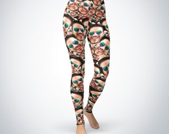 Gift for Her - Custom Face Leggings - Personalized Leggings with Faces - Unique Custom Pants - Put Your Face on Leggings - Fun Surprise