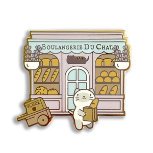 Bakery Hard Enamel Pin, lapel pin jewelry, gifts for catlovers, stocking stuffer christmas