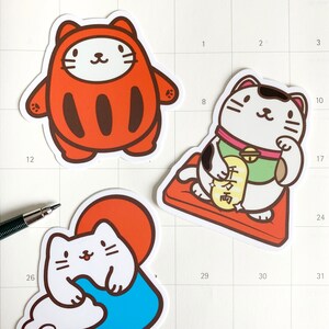 Japanse geluksbedel gestanste vinylsticker