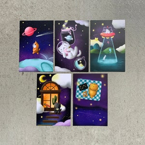 Cat Alien Postcard Set