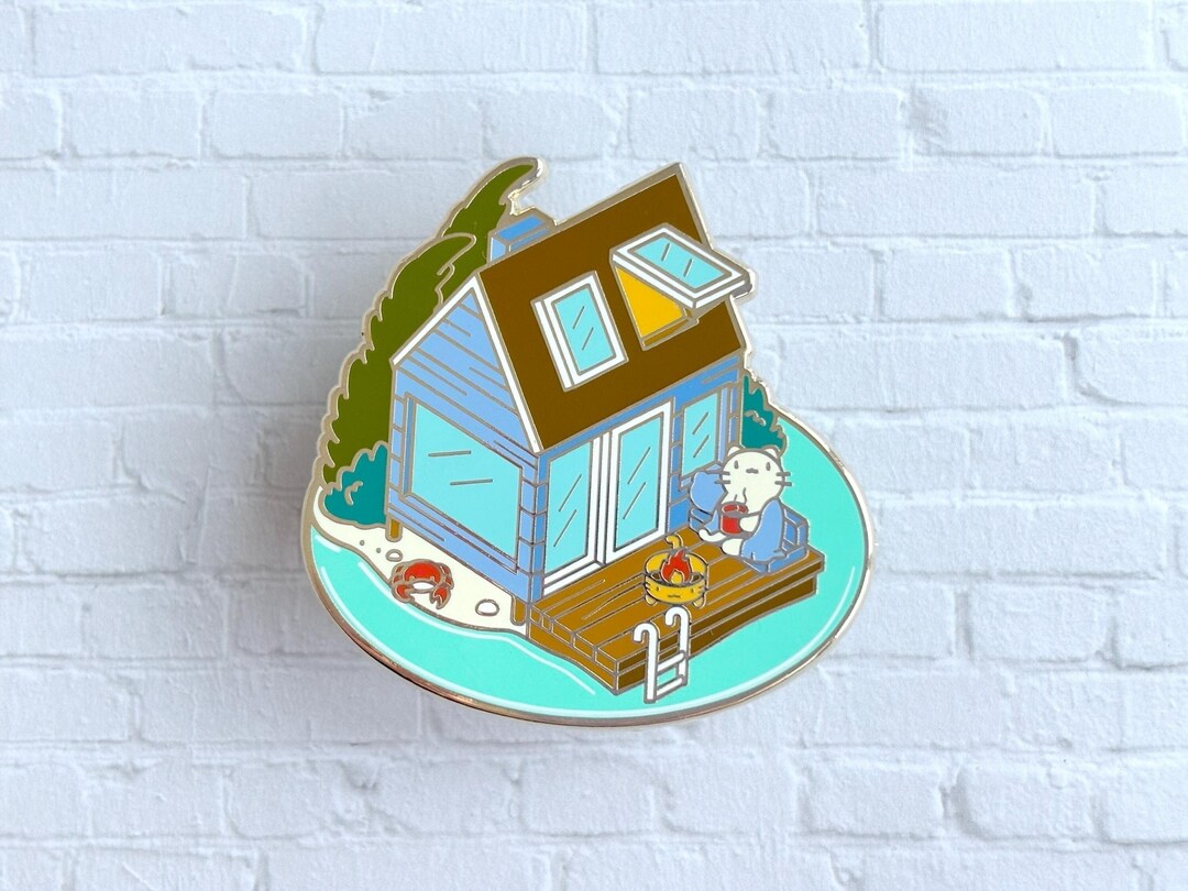 Island House Enamel Pin, Lake House Enamel Pin, Lapel Pin Jewelry ...