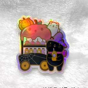 Naklejka holograficzna Spooky Kitty Candy Apple Cart