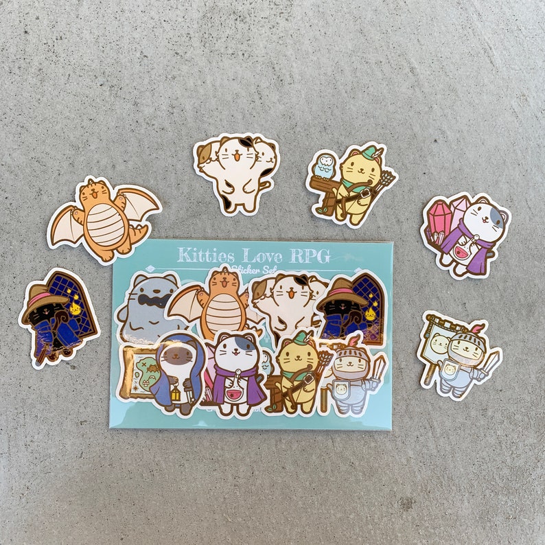 Kitties Love RPG Sticker Pack