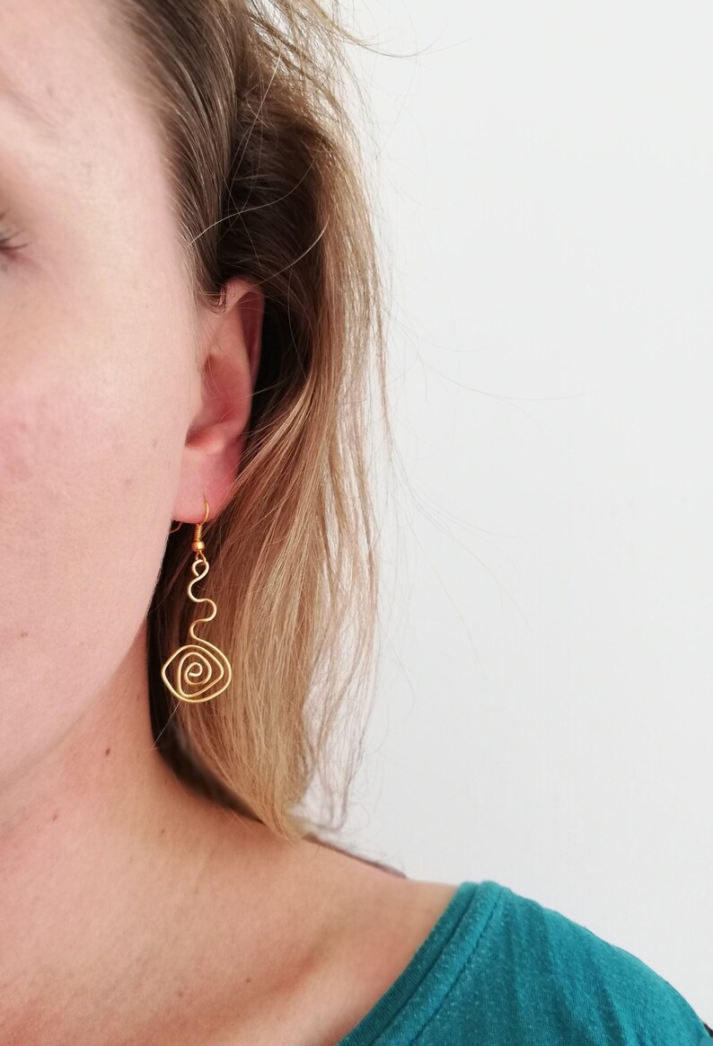 earrings Rose gold long earrings artistically handmade gift earrings