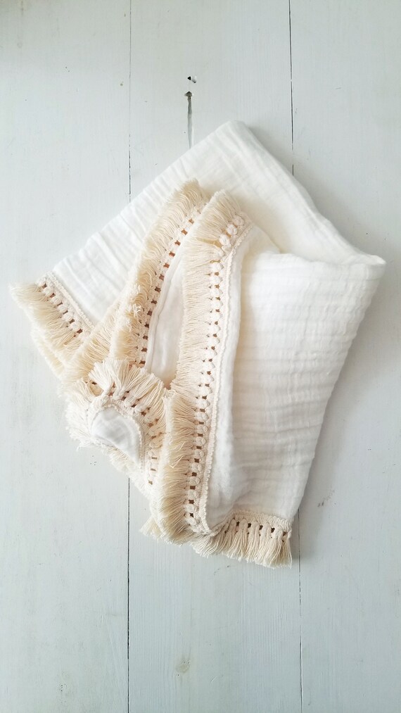 cream baby blanket