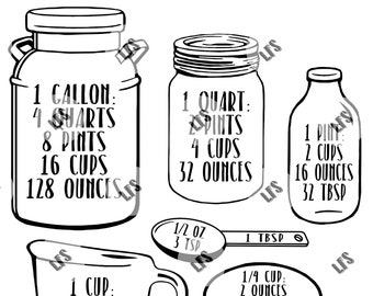 Download Mason Jar Measurement Conversion SVG File | Etsy