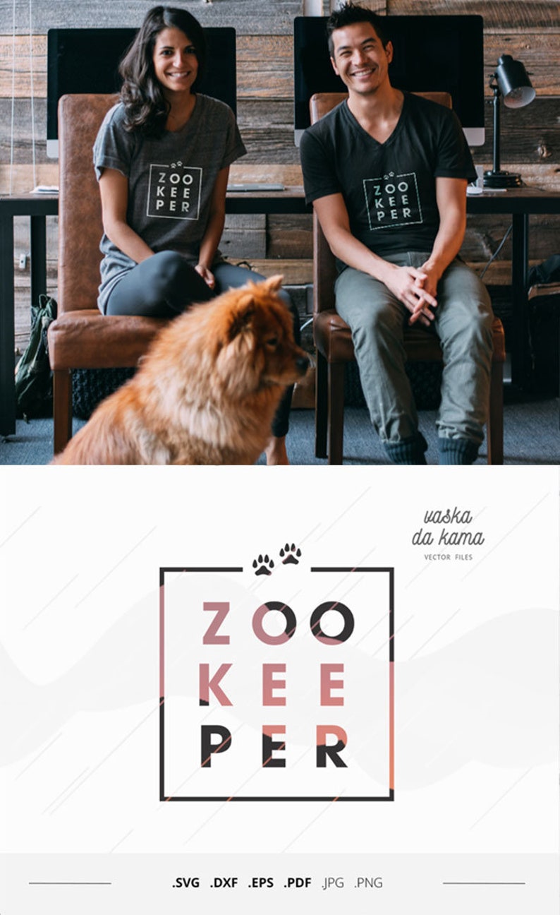 ZooKeeper slogan download for volunteers Zoo care cut files Etsy
