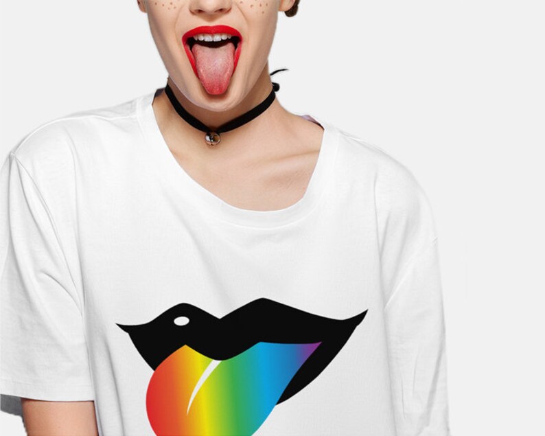 Download Rainbow tongue black lips svg LGBT shirt svg with a ...