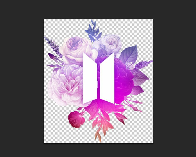 BTS in flowers sublimation design download kpop Bangtan style | Etsy