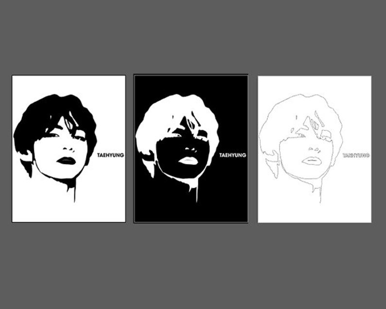Taehyung face svg download V portrait cuttable file idol