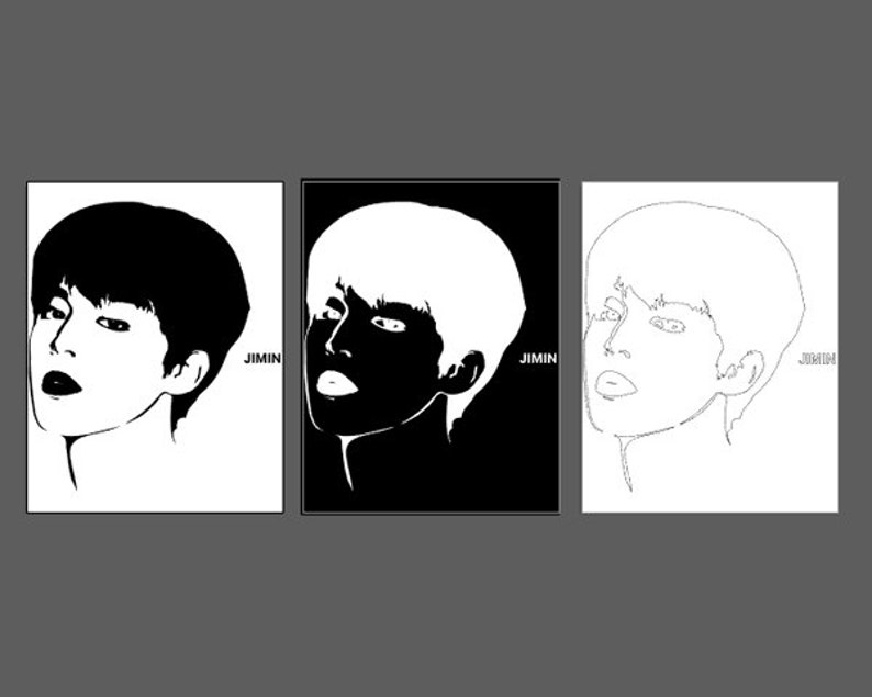 Jimin vector portrait download BTS svg cuttable file for her | Etsy